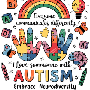 Autism Awareness Puzzle Hands DTF Transfer