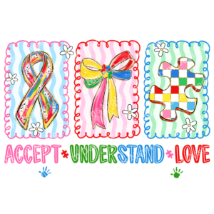 Autism Accept Understand Love Coquette DTF Transfer