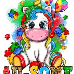 Au-Some Autism Awareness Unicorn DTF Transfer