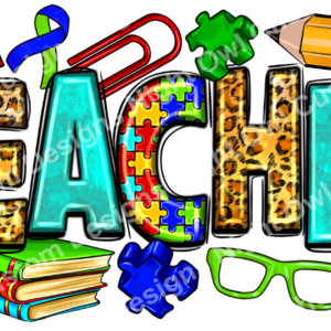 Autism Awareness Teacher DTF Transfer