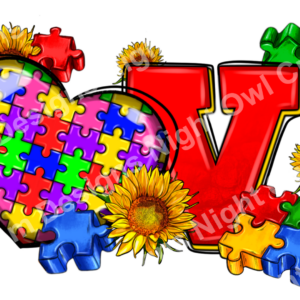 Autism Love Sunflower DTF Transfer